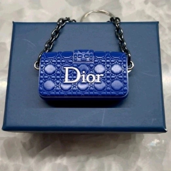 Dior Mini Blue Bag Charm Or Keychain - Picture 1 of 3